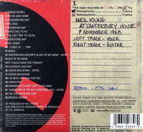 Neil Young: Sugar Mountain Live At Canterbury House F3 (Eco Style) [CD]+[DVD]