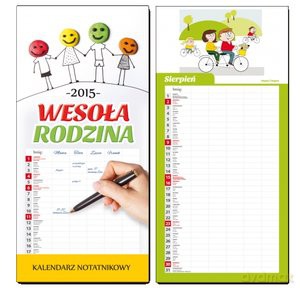 Wesoła rodzina. Kalendarz notatnikowy ścienny 2015 [KALENDARZ]