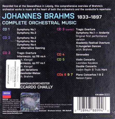 Riccardo Chailly: Brahms Complete Orchestral Works [BOX] [7CD]