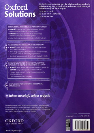 Oxford Solutions Intermediate Student's Book OXFORD [KSIĄŻKA]
