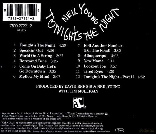 Neil Young: Tonight's The Night [CD]