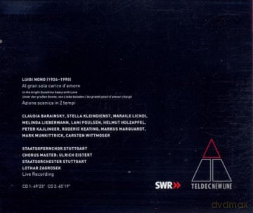 Zagrosek/Staatsoper Stuttgart: Nono: Al Gran Sole Carico D\'amo [2CD]