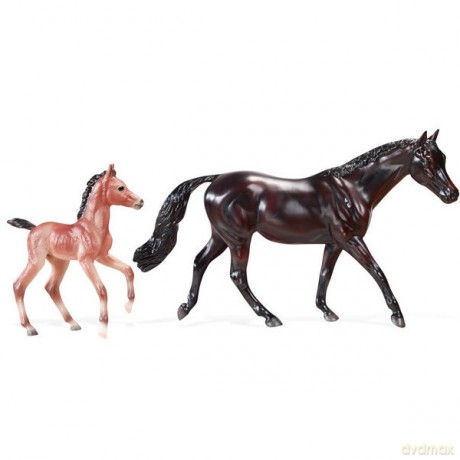 BREYER Koń Black Kaviar ze źrebakiem [FIGURKA]