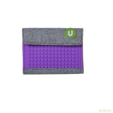 PIXELBAGS Portfelik szarofioletowy
