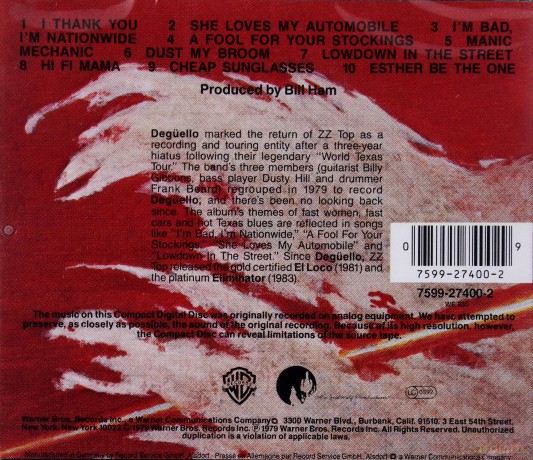 ZZ TOP: Deguello [CD]