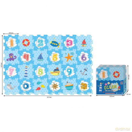 SMILY Mata piankowa, ocean cyfry 92x62 cm [PUZZLE]