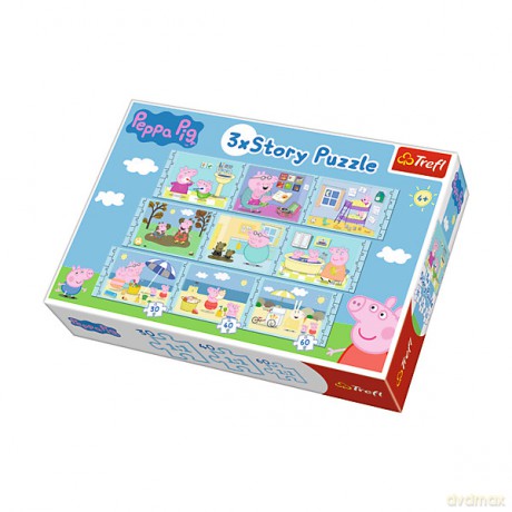 TREFL 3x Story Świnka Peppa, wakacje (90328) [PUZZLE]