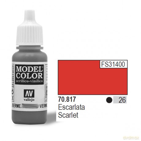 VALLEJO Farba Nr 26 Scarlet Matt 17 ml [MODELARSTWO]