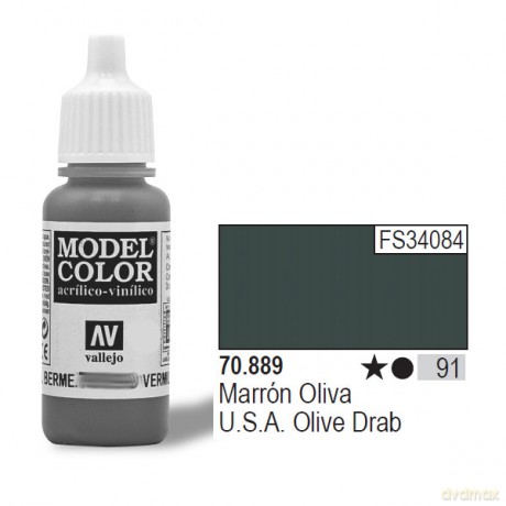 VALLEJO Farba Nr 91 USA Olive Drab 17 ml [MODELARSTWO]