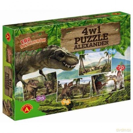 ALEXANDER Era dinozaurów. Puzzle 4 w 1 [PUZZLE]