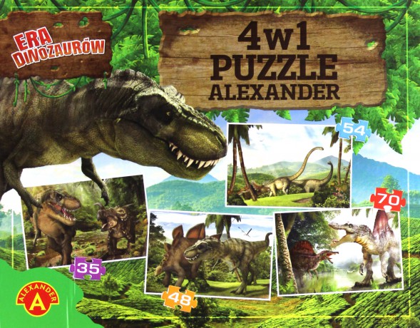 ALEXANDER Era dinozaurów. Puzzle 4 w 1 [PUZZLE]