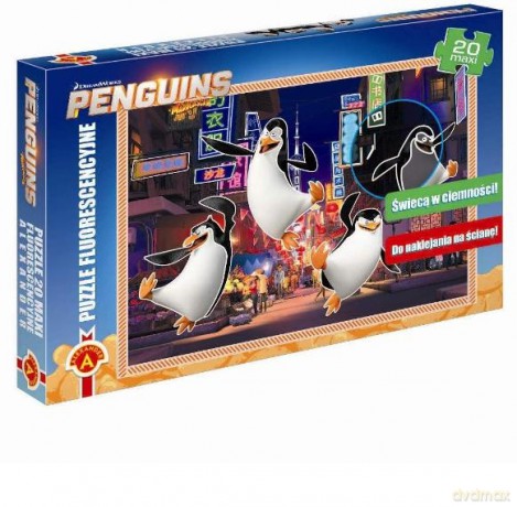 ALEXANDER Puzzle fluorescencyjne 20 el. maxi - Pingwiny z Madagaskaru [PUZZLE]