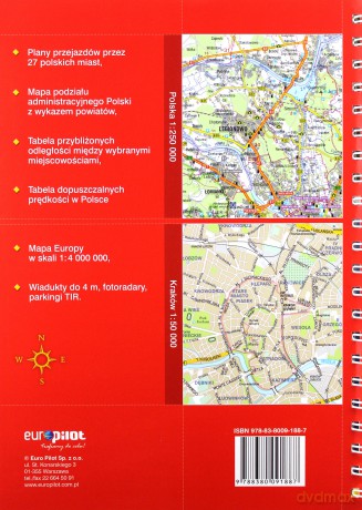 Atlas Drogowy EuroPilot. Polska 1:250 000 czerwony [KSIĄŻKA]