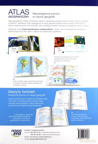 Atlas geograficzny gimnazjum Polska, kontynenty, świat [KSIĄŻKA]