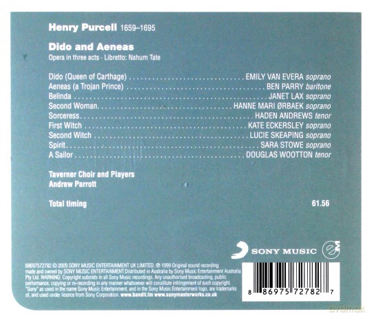 Andrew Parrott: Purcell: Dido and Aeneas [CD]