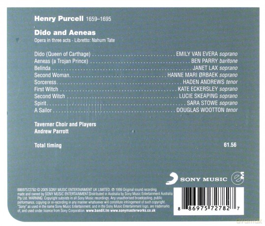 Andrew Parrott: Purcell: Dido and Aeneas [CD]