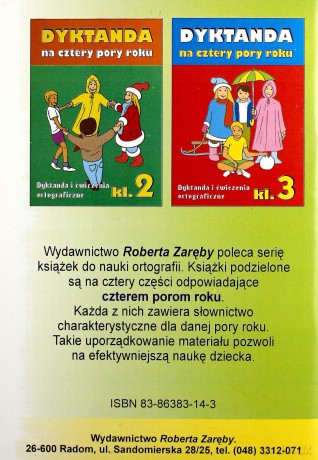 Dyktanda na cztery pory roku szkoła podstawowa kl. 1 [KSIĄŻKA]