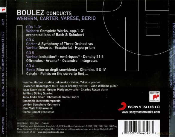 Pierre Boulez Edition: Webern, Varese, Berio [6CD]