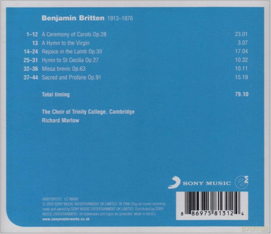 The Choir Of Trinity College, Cambridge: Britten: A Ceremony Of Carols [CD]
