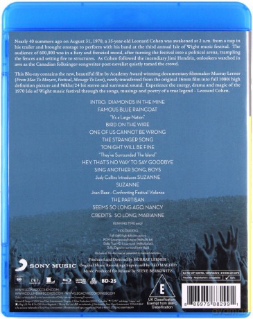 Leonard Cohen: Leonard Cohen Live at the Isle of Wight 1970 [Blu-Ray]