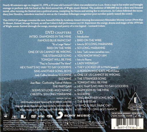 Leonard Cohen: Leonard Cohen Live at the Isle of Wight 1970 (digipack) [CD]+[DVD]