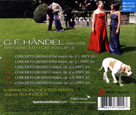 Kammerorchester Basel: Handel: Concerti Grossi op. 3 Nr. 1-6 [CD]