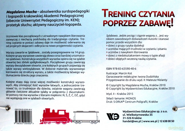 Sylabowo. Jedzie pociąg i ciągnie wagony