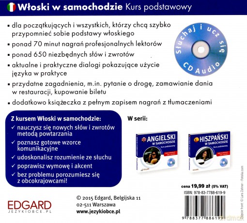 Włoski w samochodzie. Kurs podstawowy [KSIĄŻKA]+[CD]
