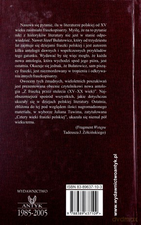 Z fraszką przez stulecia (XV-XX wiek) Antologia [KSIĄŻKA]