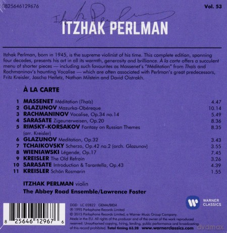 Itzhak Perlman: A La Carte [CD]