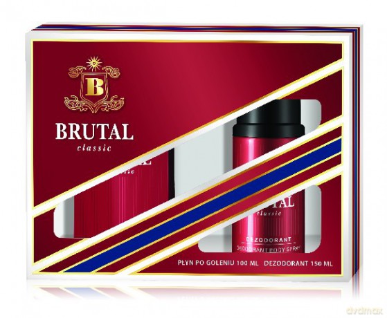 Brutal Classic Zestaw prezentowy (Płyn po goleniu 100 ml + Dezodorant spray 150 ml)