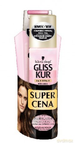 Gliss Kur Duo szampon 250 ml + odżywka spray Liquid Silk 200 ml