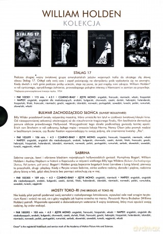 William Holden: Stalag 17/ Bulwar zachodzącego słońca / Sabrina / Mosty Toko-Ri [4DVD]