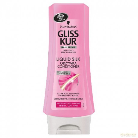 Schwarzkopf Gliss Kur Liquid Silk Odżywka do włosów matowych łamliwych 200 ml