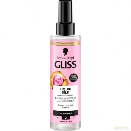Schwarzkopf Gliss Kur Liquid Silk Odżywka ekspresowa spray do włosów matowych łamliwych 200 ml