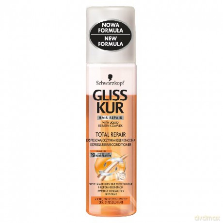 Schwarzkopf Gliss Kur Total Repair Odżywka expresowa spray do włosów suchych i zniszczonych 200 ml