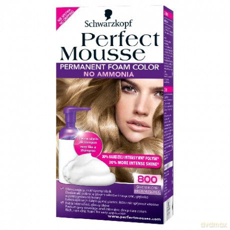 Schwarzkopf Perfect Mousse Pianka Koloryzująca Średni Blond nr 800