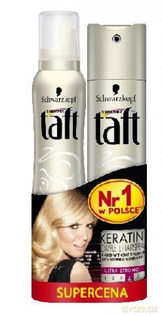 Schwarzkopf Taft duo lakier Keratin Complete super mocny 250 ml + pianka 200 ml