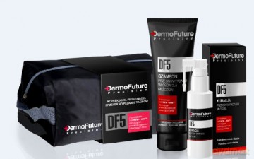 Dermofuture Precision DF5 Zestaw w kosmetyczce (szampon przeciw wypadaniu 200 ml + Kuracja przeciw wypadaniu włosów 30 ml)