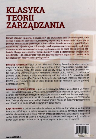 Klasyka teorii zarządzania. Ćwiczenia, przykłady, testy - Dariusz Jemielniak [KSIĄŻKA]