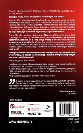 Kreatywność S.A. Droga do prawdziwej inspiracji - Ed Catmull (twarda) [KSIĄŻKA]