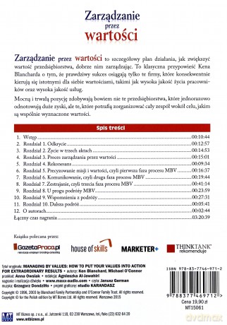 Zarządzanie przez wartości - Ken Blanchard, Michael Oconnor [AUDIOBOOK] [CD-MP3]
