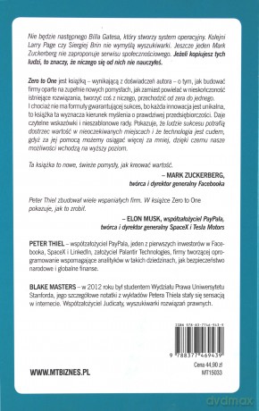 Zero to one - Peter Thiel, Blake Masters (twarda) [KSIĄŻKA]