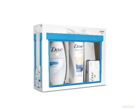 Dove Zestaw prezentowy Gentle Exfoliating (żel pod prysznic 250 ml + mydło 100 g + mleczko do ciała Essential 250 ml)