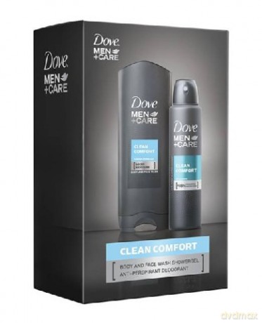 Dove Zestaw prezentowy Men Clean Comfort (dezodorant spray 150 ml + żel pod prysznic 250 ml)