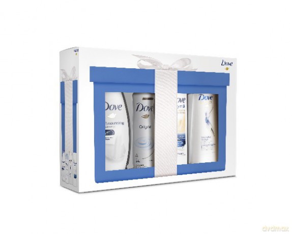 Dove Zestaw prezentowy Original (żel pod prysznic 250 ml + deo spray 150 ml + mleczko do ciała 250 ml + szampon 250 ml)