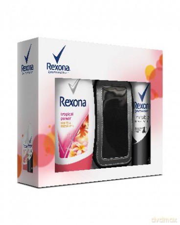 Rexona Zestaw prezentowy Woman (deo spray Invisible 150 ml + żel pod prysznic Tropical Power 250 ml)