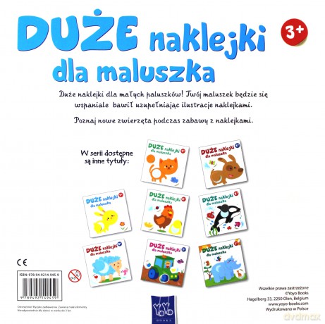 Duże naklejki dla maluszka - krówka 3+ [KSIĄŻKA]