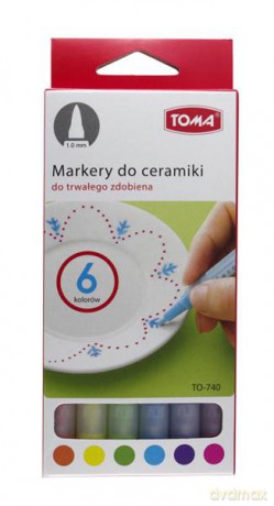 Markery do ceramiki 6 kolorów