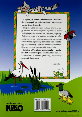 W świecie zwierzaków - zadania dla starszych przedszkolaków - Katarzyna Siedlanowska [KSIĄŻKA]